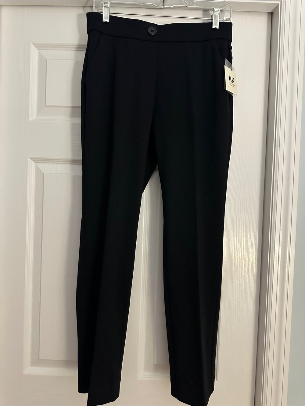 Anne Klein Black Straight-Leg Dress Pants